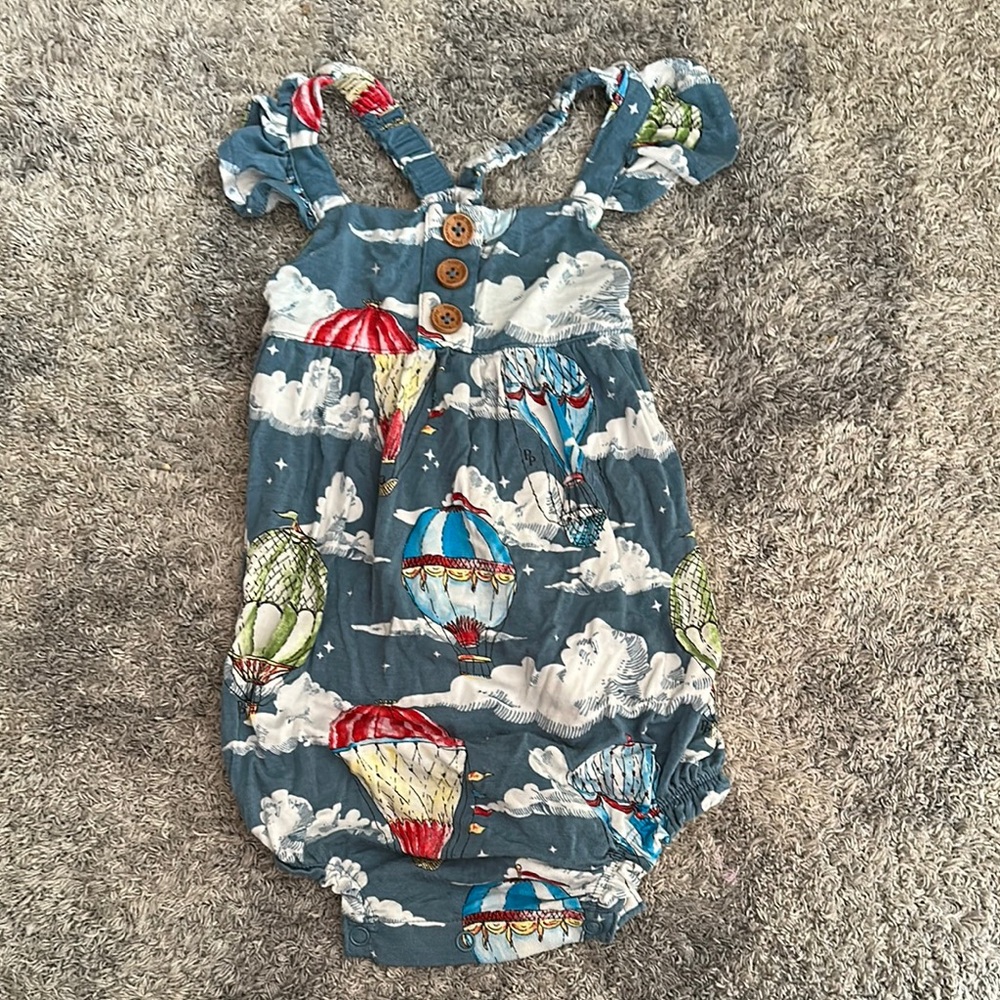 Blue Hot Air Balloon Baby Romper